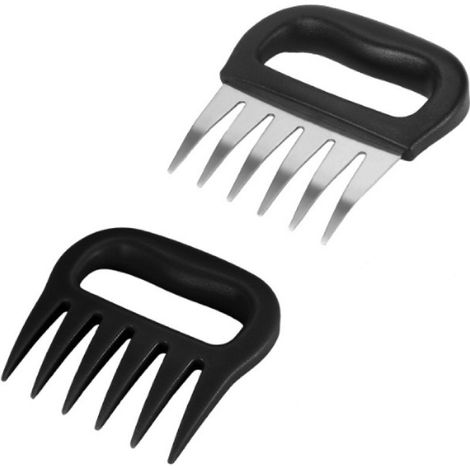 Griffes à Viande BBQ en Acier Inoxydable Effilocheur de Viande Outil pour Poulet Porc Bœuf Barbecue Noir 2 Pièces (1/4)