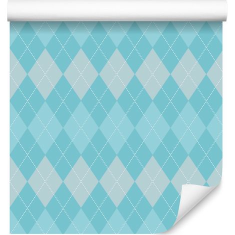 Papier peint Pastel Diamonds, coloris aigue-marine et turquoise, pour salon et chambre, 50 x 1000 cm (1/5)