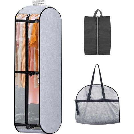 Housse à vêtements costume, sac à costume respirant voyage rangement, housse pliable zip pour robes manteaux costumes, 1 pièce (1/5)