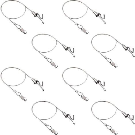 Kit de Suspension de Tableau avec Crochets, 8 pièces Réglable en Acier Inoxydable Cintre Câble Métallique Robuste Kit D'Affichage D'Image D'Art Professionnel (1M, Petit Crochet) (1/4)