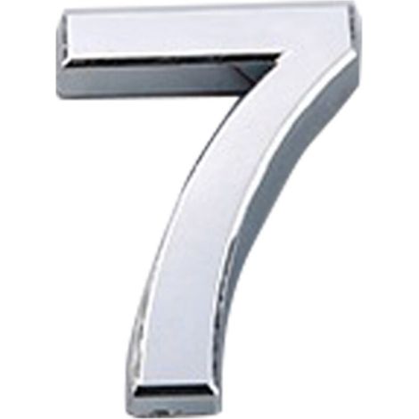 Numéro de porte de 5 cm avec base auto-adhésive ABS moulé par injection, panneau numérique galvanisé, numéro de maison argenté [7] (1/5)