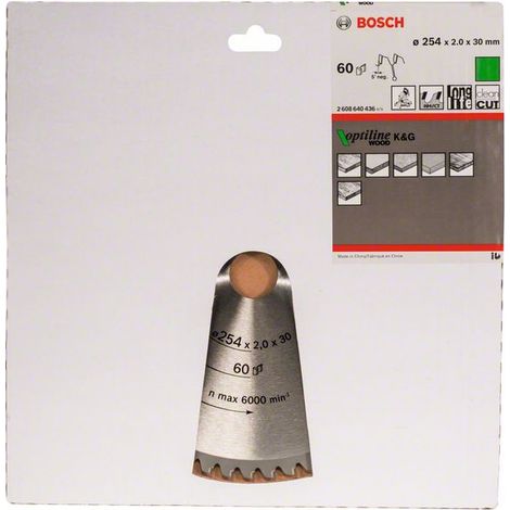 Bosch PRO Wood Kreissägeblatt, 254 x 2 x 30 mm, T60