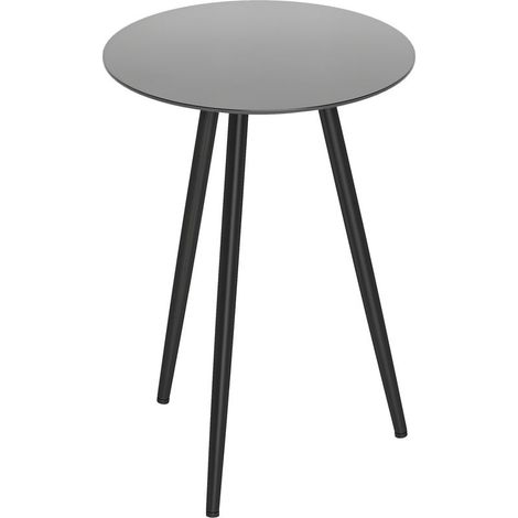 Petite table basse ronde, table d'appoint, plateau en verre trempé, pieds effilés, cadre en acier, Ø 40 x 50 cm, noir (1/5)
