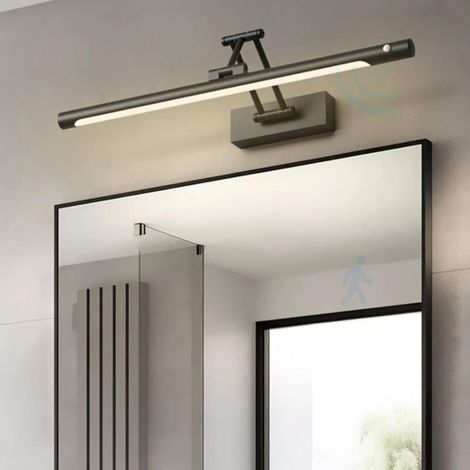 Applique murale LED minimaliste – idéale pour l'éclairage de salle de bain, coiffeuse, etc. – Noire, 40 cm, 7 W/lumière tricolore (1/4)