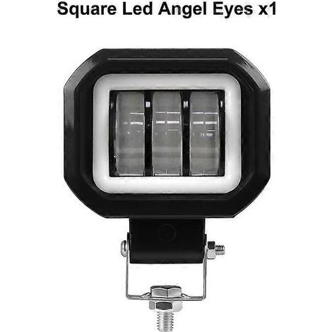 Barre lumineuse LED NLpearl 12V/24V tout-terrain 30W 5D, projecteur de travail LED antibrouillard pour tracteur 4x4, camion, bateau, quad, projecteur de travail rond en forme d'ange (1 pièce) - Anneau (1/5)
