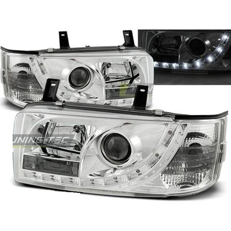 Paire de feux phares VW T4 Transporter 90-03 Daylight led chrome-27362058 (1/2)