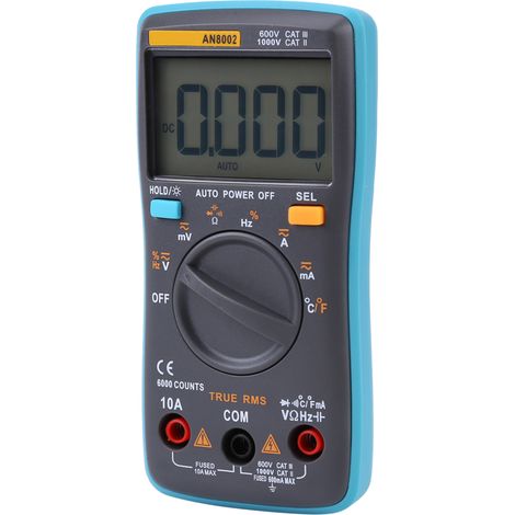 Multimètre numérique ANENG AN8002 True RMS AC/DC, mesure de tension, d'intensité et de résistance, 6000 points (1/5)