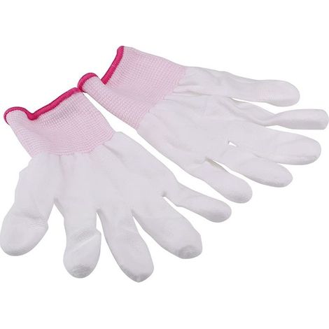 Lot gants revêtement – nylon + PU écologique – petit (surjet rose) – longue durée (1/5)