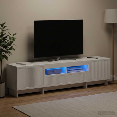 vidaXL 5 Piece LED TV Cabinet High Gloss White Engineered Wood (1/5)