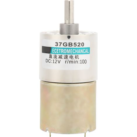 Moteur électrique micro vitesse réglable 12V DC sens horaire/antihoraire pour machine-outil CNC XD-37GB520 100 tr/min (1/5)