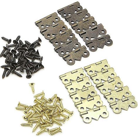 10x Mini charnières papillon pour portes, tiroirs, armoires, boîtes à bijoux, meubles, 20 mm x 17 mm (1/5)