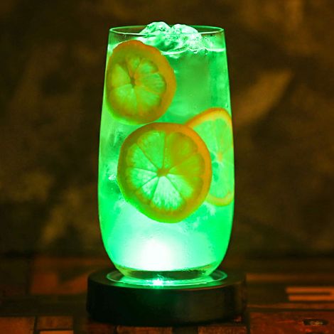LED-beleuchteter Weinflaschenhalter, schwarzes Gehäuse, mehrfarbiges Licht, batterielos, 2er-Set (1/5)