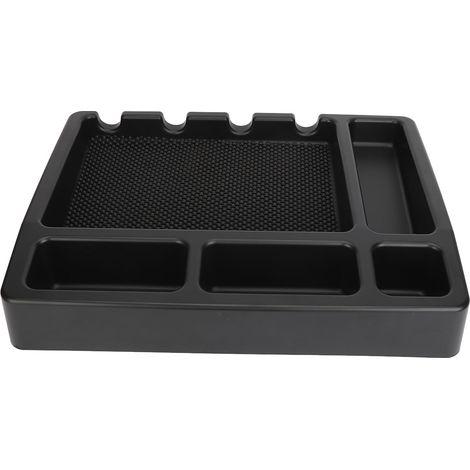 Boîte de rangement multi-compartiments pour outils de coiffure, tondeuses, peignes et brosses, idéale pour les salons de coiffure. (1/5)