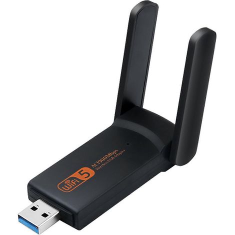 Carte réseau sans fil 2,4 GHz/5 GHz pour PC de bureau, compatible Windows XP et Vista, adaptateur Wi-Fi USB double bande 1900 Mbps (1/5)
