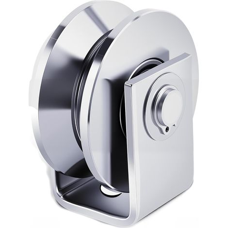 Portail coulissant en acier inoxydable 304 5,1 cm Roulement à rouleaux en U Poulie à rainure en U pour balançoire / plateau coulissant avec roue + support, capacité de 299,4 kg (U) (1/5)
