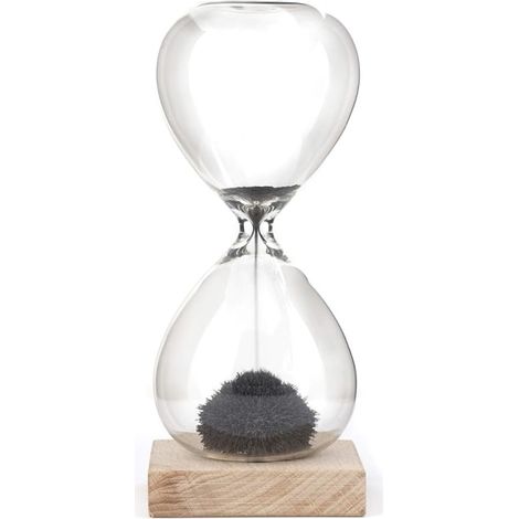 Sablier magnétique d'une minute (coque transparente de sable noir) (1/5)