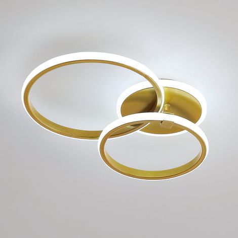 Goeco – Plafonnier LED moderne rond 42W 3500LM – Aluminium et acrylique – Blanc froid 6000K – Longueur 52cm – Éclairage 360° pour salon et chambre
