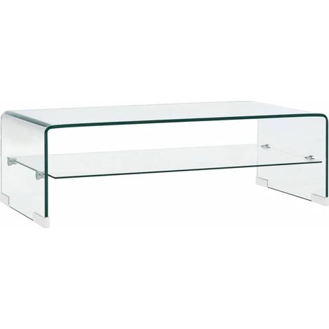 Maison Exclusive - Tavolino da Salotto Trasparente 98x45x31 cm in Vetro Temperato (1/5)