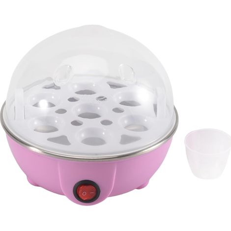Cuiseur à Œufs : Cuiseur à Œufs Électrique d'une Capacité de 7 Œufs pour Œufs Durs, Œufs Pochés, Œufs Brouillés, Prise UE Rose (1/4)