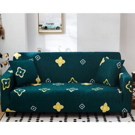 Housse de Canapé 2 Place 140-180cm Couverture Canapé avec Accoudoirs Moderne Couvre Canapé Elastique Universelle Revêtement de Canapé Housse de Protection vert foncé (1/4)