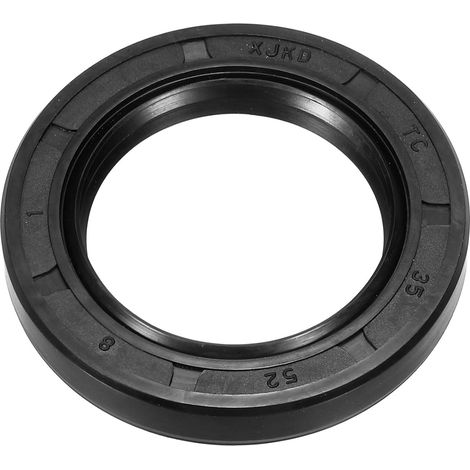 Oil Seal, 35mm x 52mm x 7mm Nitrile Rubber Cover Double Lip Spring Loaded TC Oil Shaft Seal for Bearing Shaft, Black (1/5)