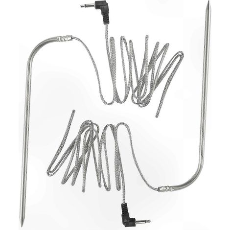 Sondes de thermomètre à viande résistantes à la chaleur pour barbecue, paquet de 2 de rechange étanches, adaptées aux grils et aux fumoirs. (1/5)
