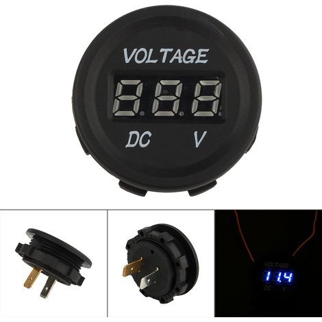 12V-24V Car Motorcycle Voltmeter Plug with LED DC Digital Display, Waterproof Voltage Meter, ZY Accessory (1/5)