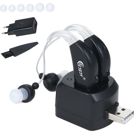 2 Stück Audiofonos Hörverstärker Hörgeräte für Senioren, Hörverstärker für Erwachsene, Hörhilfen mit Ladestation (1/5)