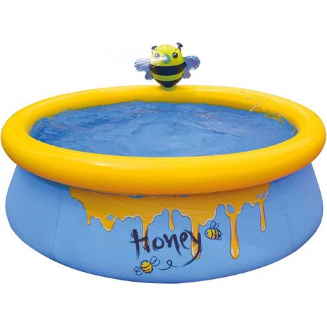 Piscina Gonfiabile Forma Ape Honey per Bambini 150cm con Doccia Spruzzo Giardino (1/4)