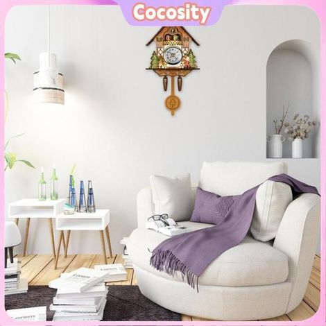 Cocosity Horloge murale Wall Clock Antique Wooden Wall Clock Retro Wall Hanging Clock For Living Room deco decoration (1/5)