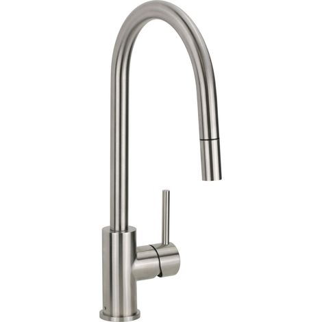 Miscelatore lavello cucina in acciaio inox con doccia ritorno automatico Pollini Acqua Design MXESMC16CAS Acciaio