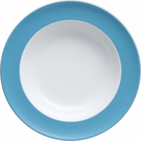 Assiette creuse Sunny Day - En porcelaine - Bleu clair - 10850-408530-10323 (1/4)