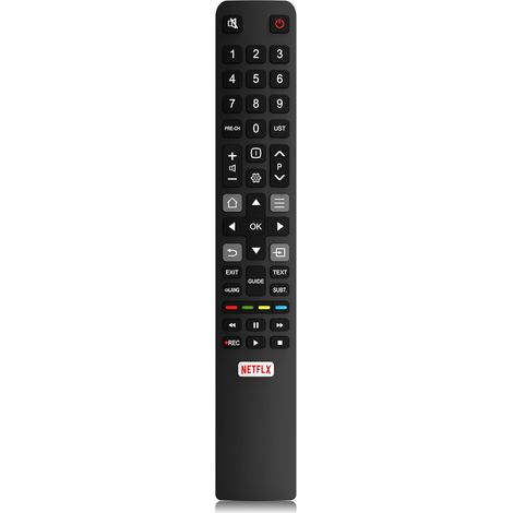 Télécommande RC802N - 1 Unité - Plastique - Compatible TCL Thomson - Pour Smart TV 4K UHD - Noir (1/5)