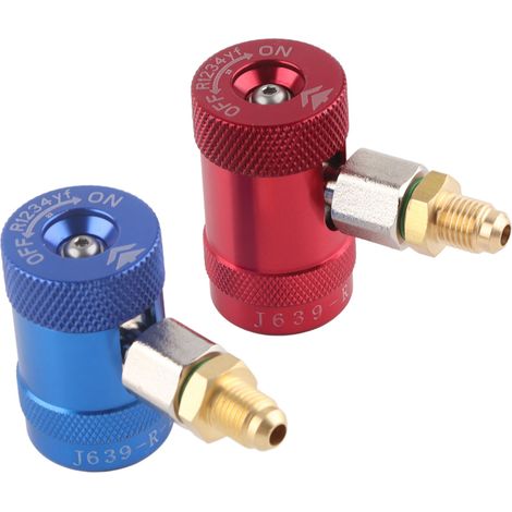 Connecteur de recharge climatisation auto HS-1234YF, raccord rapide haute/basse pression pour fluide frigorigène, adaptateur de remplissage (1/5)
