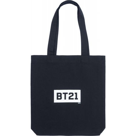 BT21 - Sac shopping en tissu 28x40 cm (Noir) (1/4)