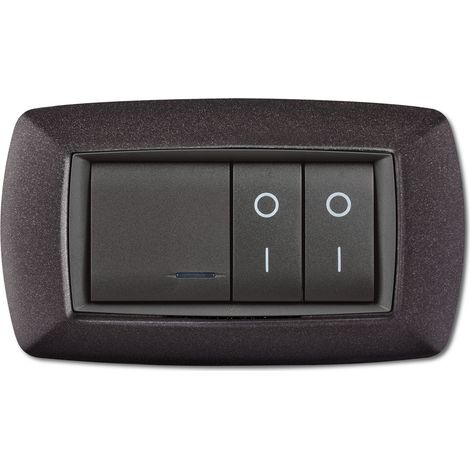 PLACCA LIFE LIVING PLAST GRIGIO NOTTE VULCAN 4P- ELETTROCANALI- 1,0 pz