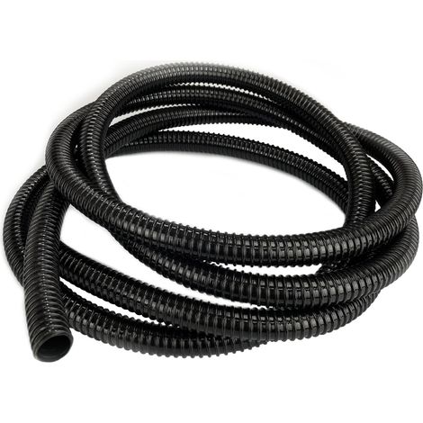 TUBO LAGHETTI 5m Ø25mm 1” FLESSIBILE NERO RESISTENTE RAGGI UV DRENAGGIO RINFORZATO PVC (1/3)
