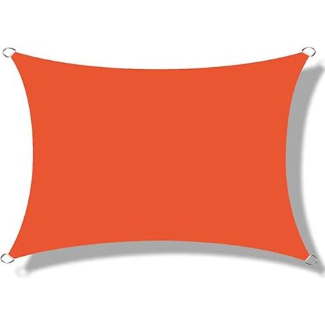 Voile D'ombrage Rectangulaire Voile Ombrage Imperméable, Protection 95% UV avec Coupe Vent Respirant, pour Toile pour Pergola Terrasse Balcon Jardin Extérieur,Orange,2X2m [Classe énergétique A]