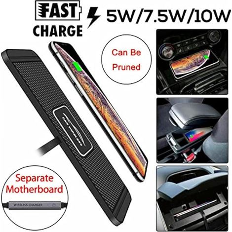 Tapis de Chargement Rapide sans Fil QI pour Voiture - Tapis de Charge Rapide antidérapant - Support de téléphone pour Samsung (1/3)