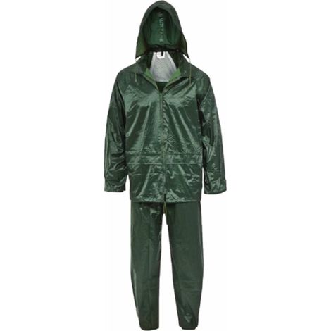 IMPERMEABILE LAVORO POLIESTERE/PVC VERDE TG. L COMPLETO MAURER