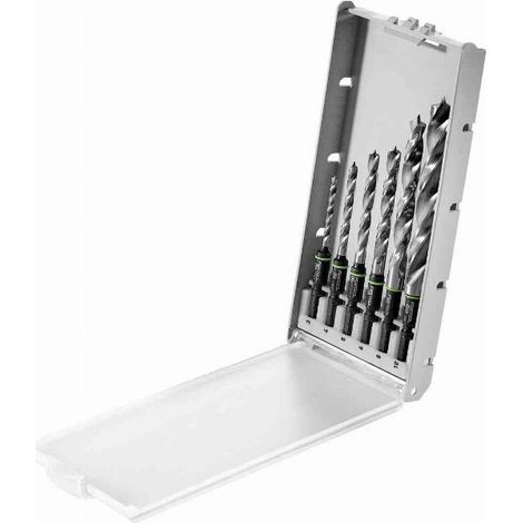 Festool – Coffret de forets hélicoïdaux pour perceuse – Acier allié avec pointe de centrage – Pour bois, panneaux et plexiglas – 577396