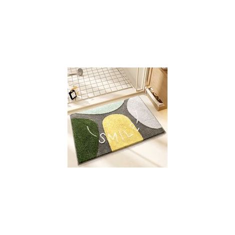 Tapis de bain décoratif antidérapant vert (1/4)