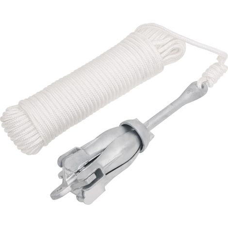 Ancla plegable con cuerda hierro maleable plateado 3,2 kg vidaXL (1/5)
