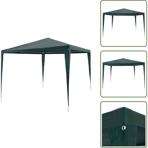 Partyzelt 3x3 m PE Grün - Gartenzelt - Partyzelt - Pavillon - Gartenpavillon - Zelte (1/5)