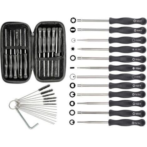 Juego de 12 herramientas de ajuste de carburador y estuche de transporte para motores pequeños de 2 tiempos de motosierras Poulan, Husqvarna, STIHL y Echo Trimmer. (1/5)
