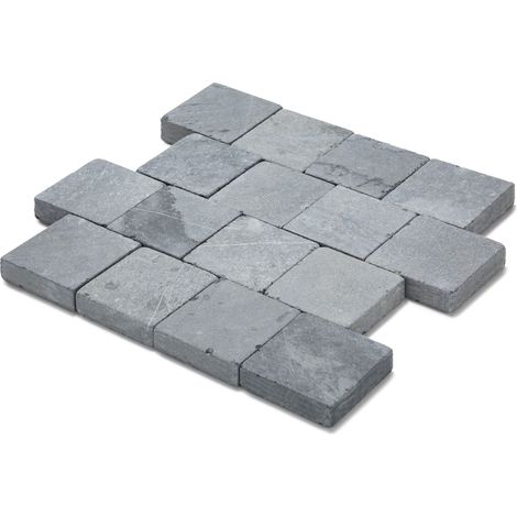 Pavé extérieur en pierre naturelle 15x15x5 cm – Couleur bleu – Pour allées et terrasses – Esthétique naturelle et élégante (1/5)
