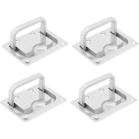 Poignées de tirage encastrées en acier inoxydable 316, anneaux carrés pour meubles, fenêtres, bateau, montage à fleur, quincaillerie marine (1/5)