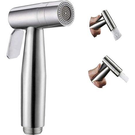 Douchette WC - double fonction Douchette Toilette WC en Acier Inoxydable,Interface G1/2 Standard,Économies d'eau Pulvérisateur de Bidet pour le Nettoyage des Toilettes et le Bain des Animaux Domestiqu (1/5)