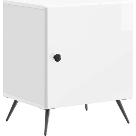 Bedside Cabinet High Gloss White 43 x 34.5 x 50 cm vidaXL