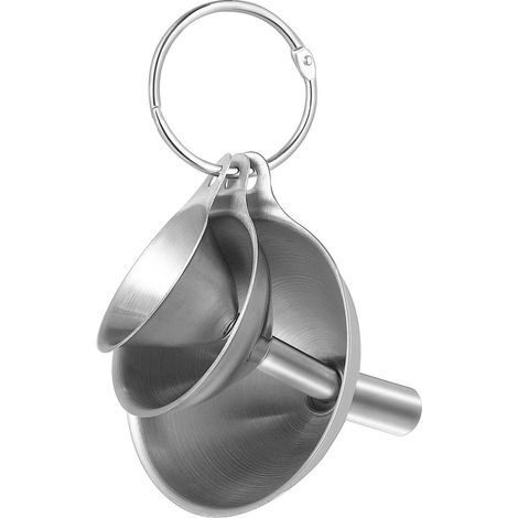 Juego de embudos de acero inoxidable de 3 piezas: mini embudo para especias, embudo de cocina, filtro de vino y agua, utensilios de cocina para especias, cucharón para aceites esenciales. (1/5)
